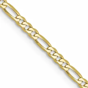 10k Yellow Gold 2.2MM Figaro Link Chain