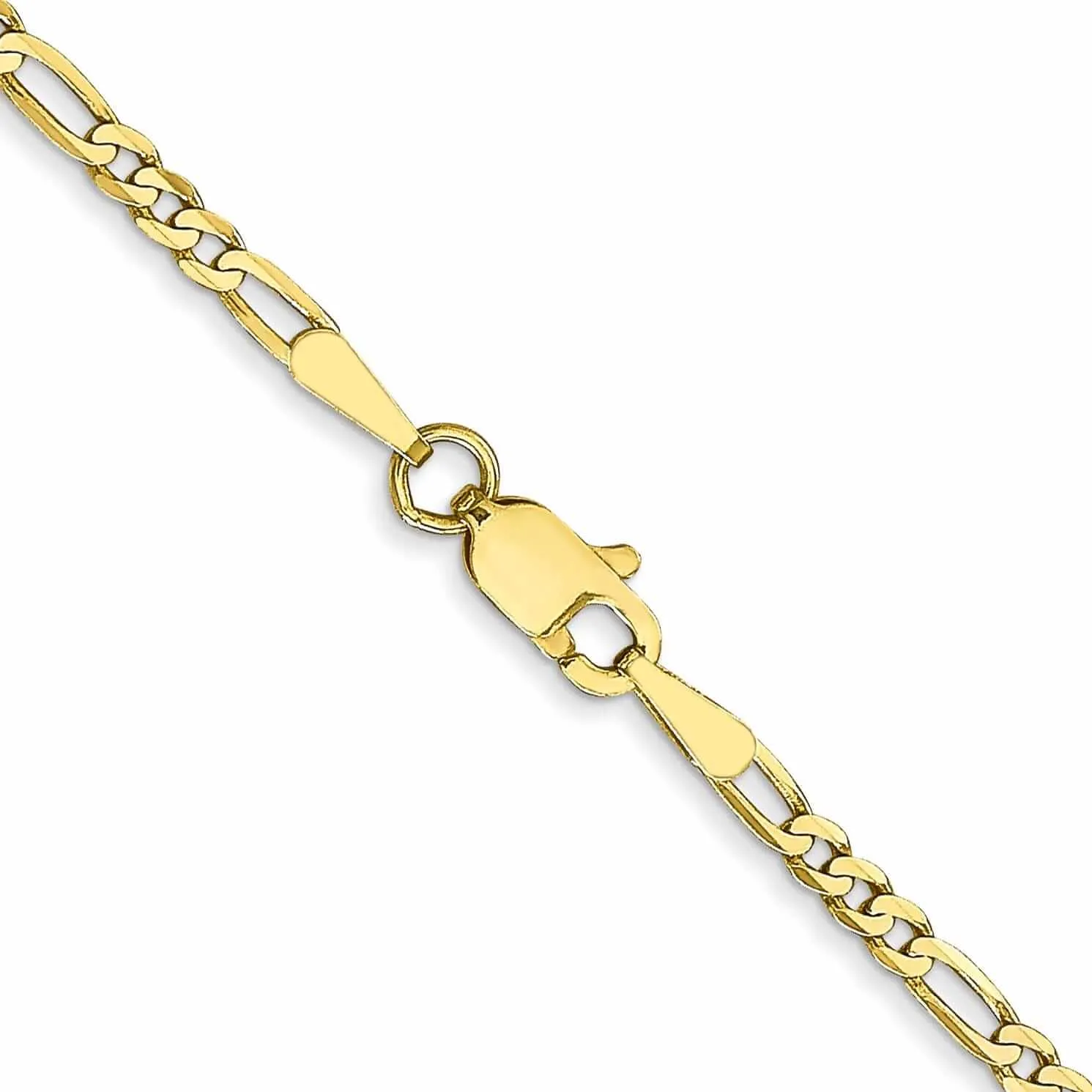 10k Yellow Gold 2.2MM Figaro Link Chain