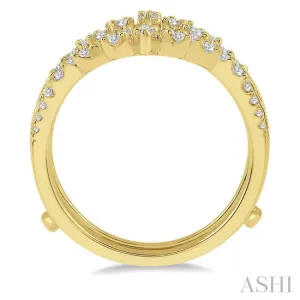 1/2 Ctw Mini Marquise Mounts Round Cut Diamond Insert Ring in 14K Yellow Gold