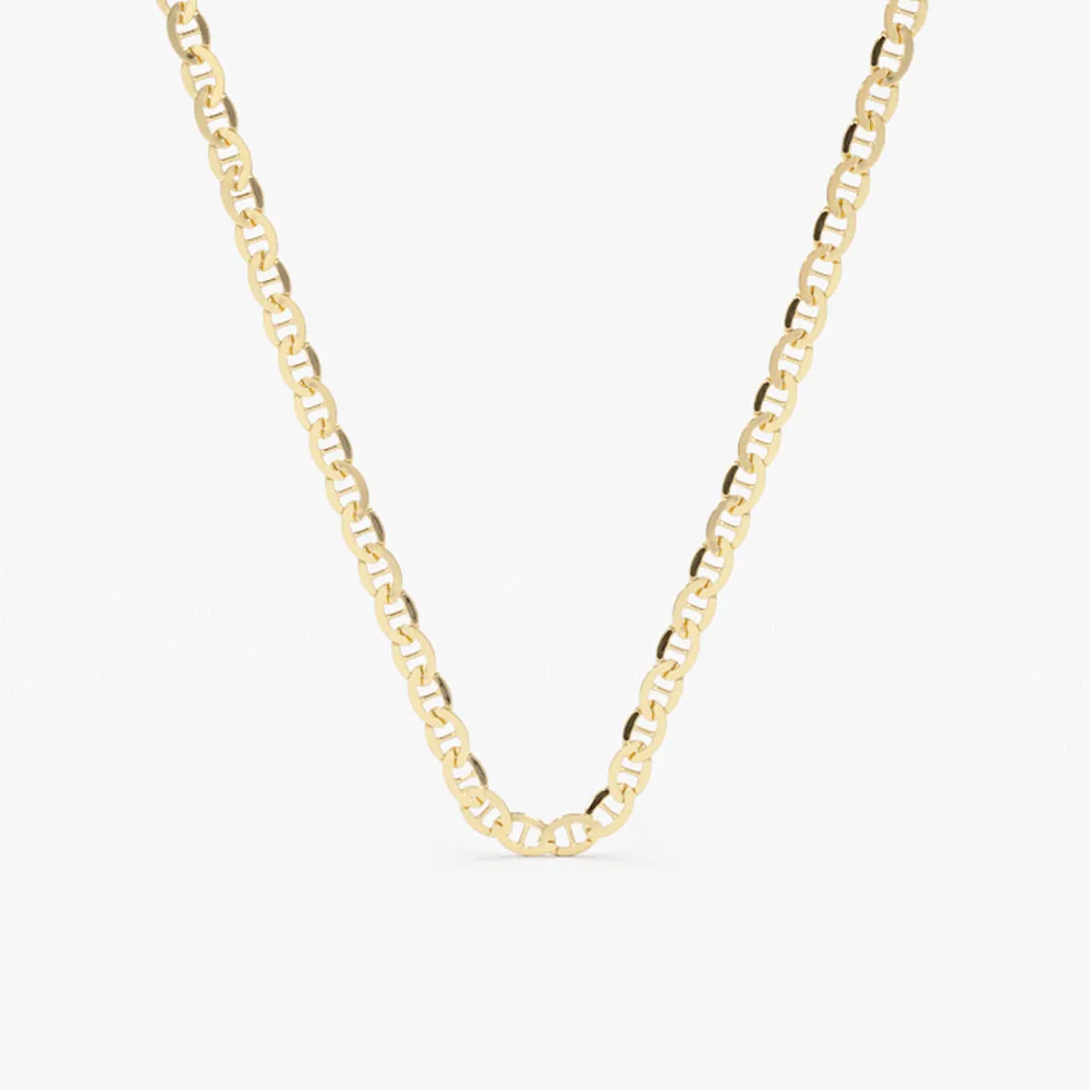 14k 3.5 MM Mariner Chain Link Necklace