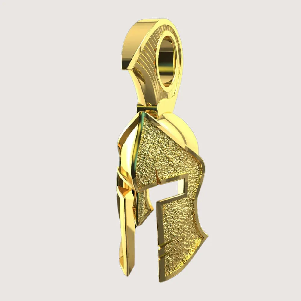 14k Gold Heroic Spartan Helmet Pendant