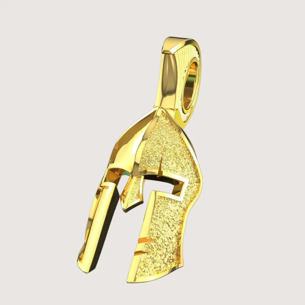 14k Gold Heroic Spartan Helmet Pendant