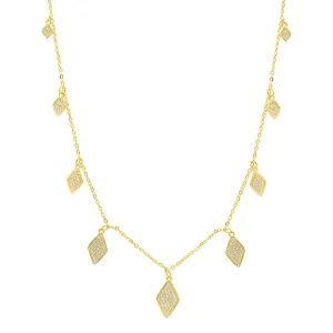 14k Gold Plated Diamond Drop Confetti Necklace