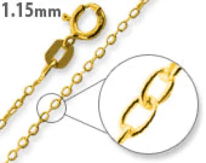 14K Gold-Plated Sterling Silver Cable Chain Necklace 1.15mm