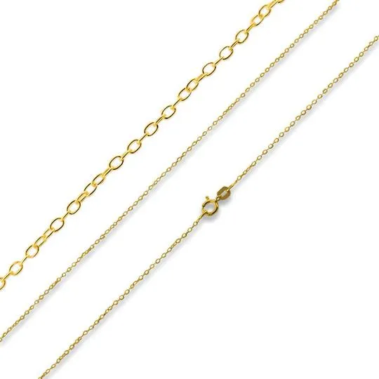 14K Gold-Plated Sterling Silver Cable Chain Necklace 1.15mm