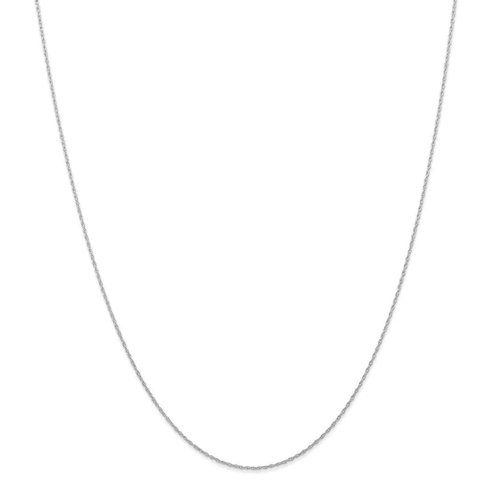 14k White Gold 0.60mm Carded Cable Rope Chain