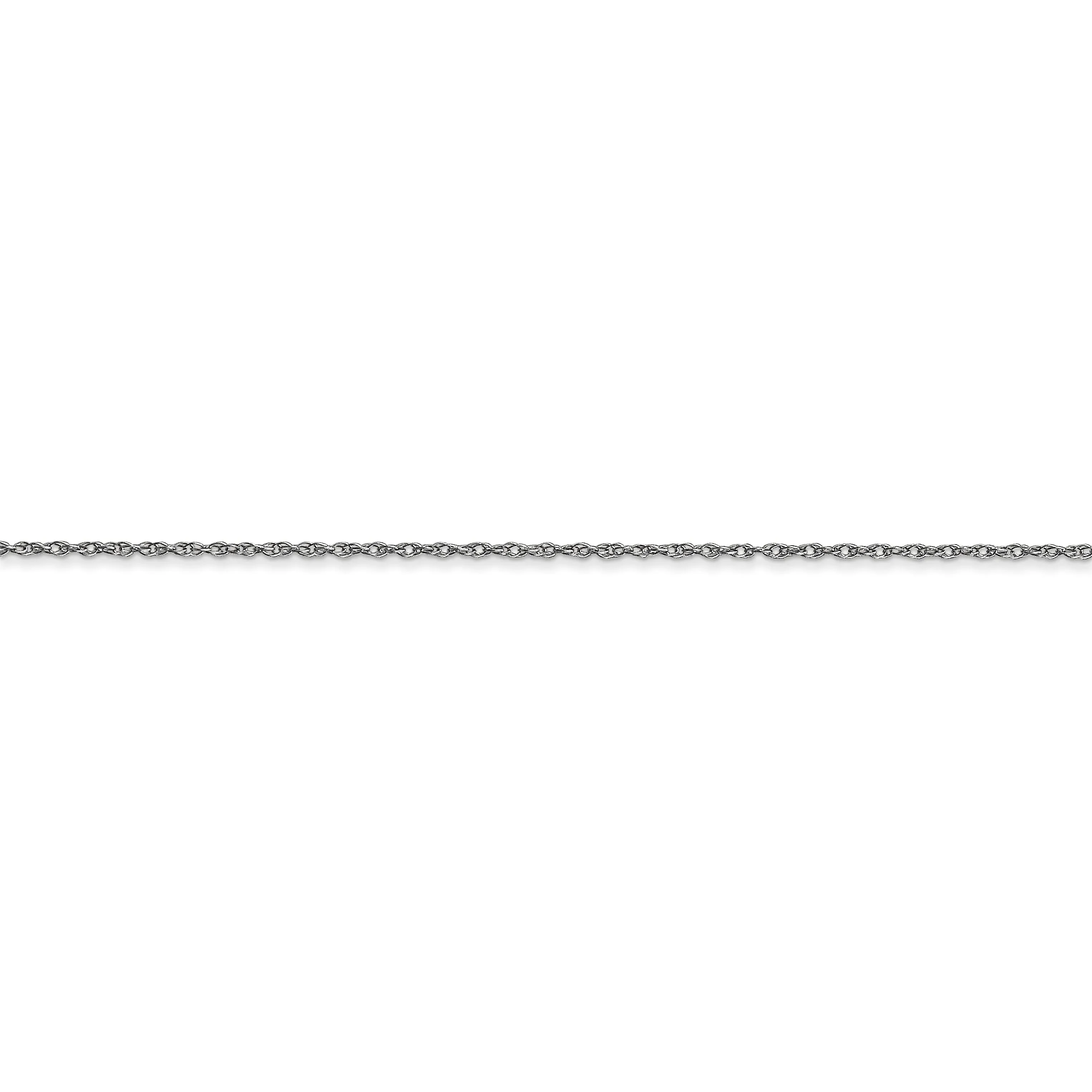 14k White Gold 0.60mm Carded Cable Rope Chain