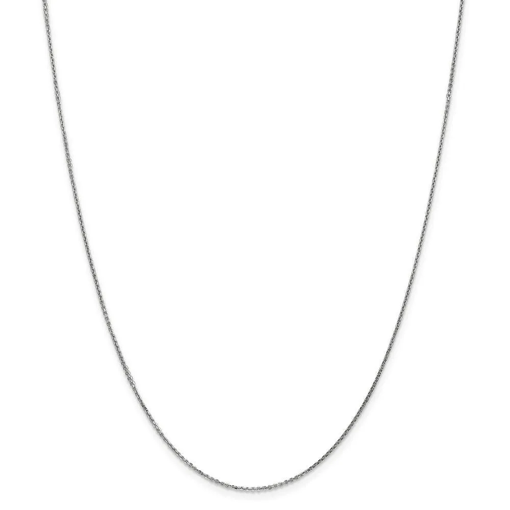 14k White Gold 0.95mm Solid D.C Cable Chain