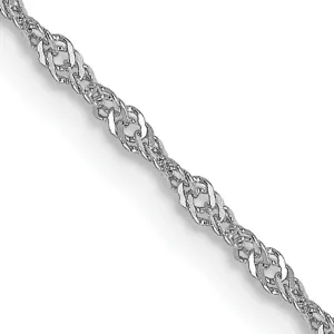 14K White Gold 1 mm Singapore Chain