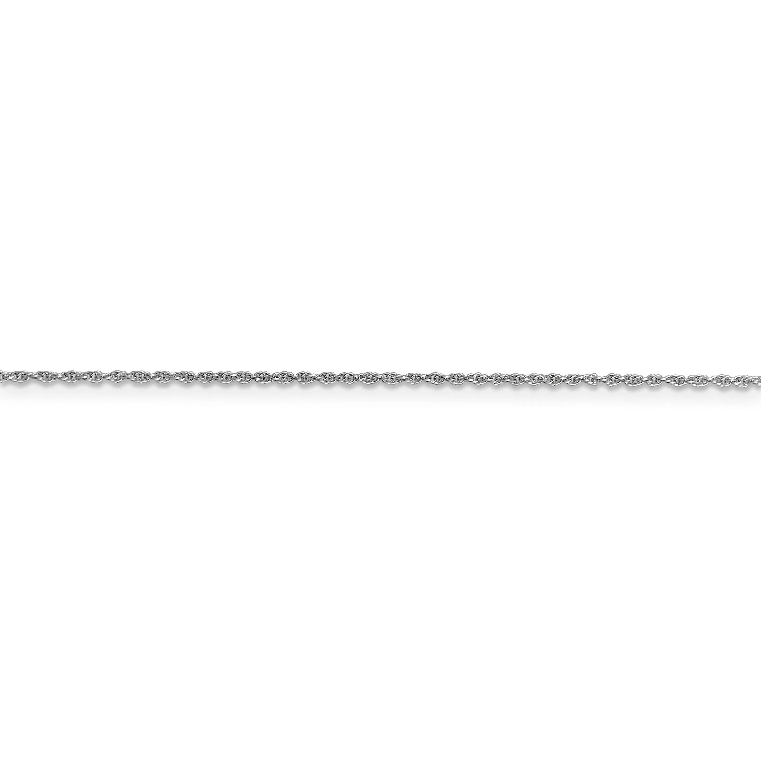 14k White Gold 1.10mm Baby Rope Chain