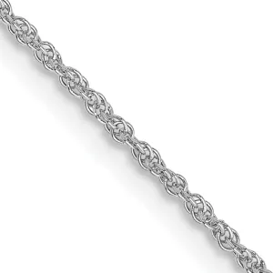 14k White Gold 1.10mm Baby Rope Chain