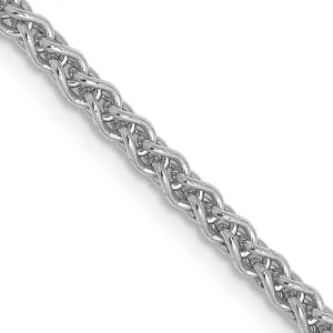 14K White Gold 2.1mm Wheat Chain