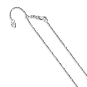 14k White Gold Adjustable Rope Chain