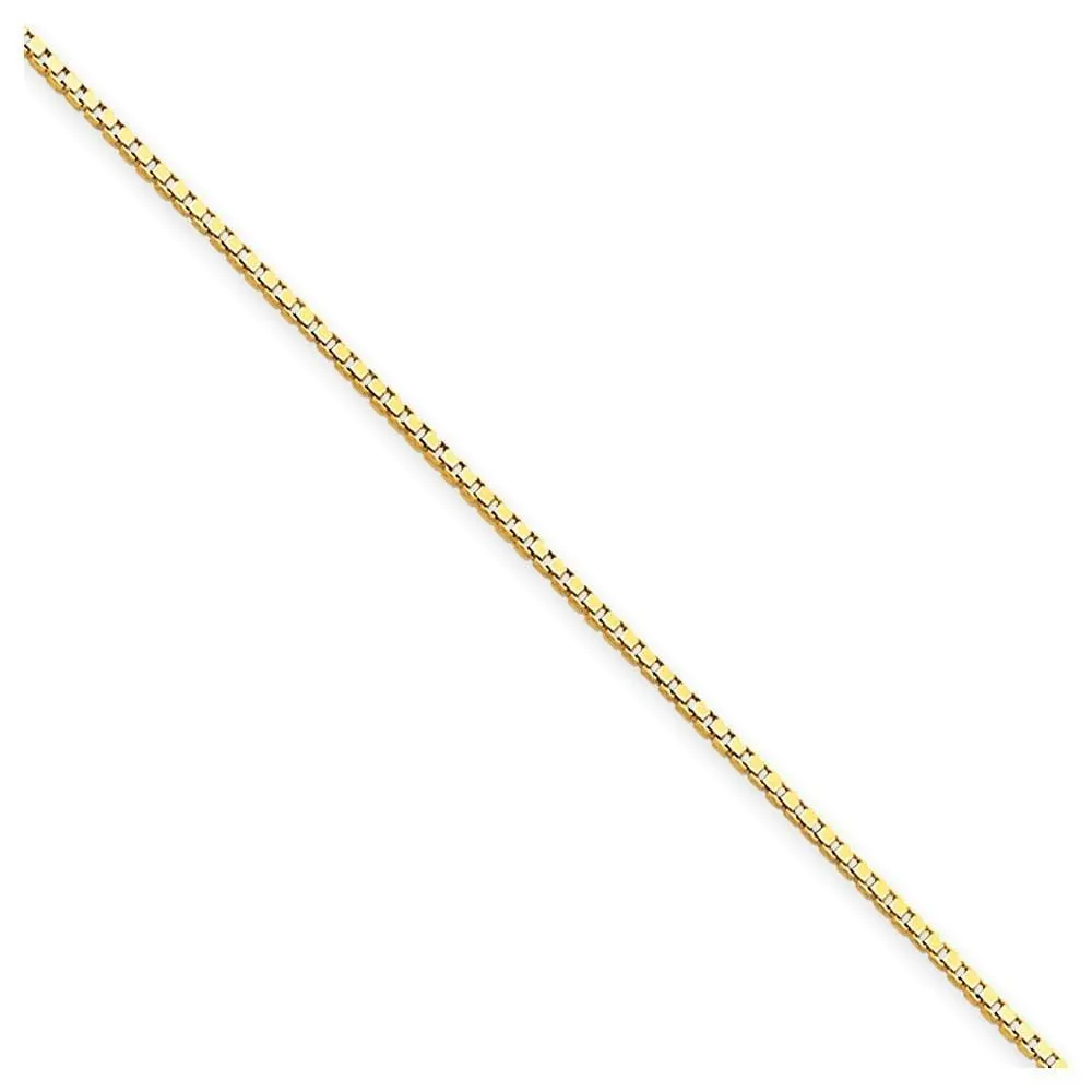 14k Yellow Gold 0.90mm Polish Solid Box Chain