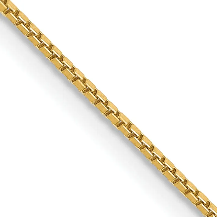 14k Yellow Gold 0.90mm Polish Solid Box Chain