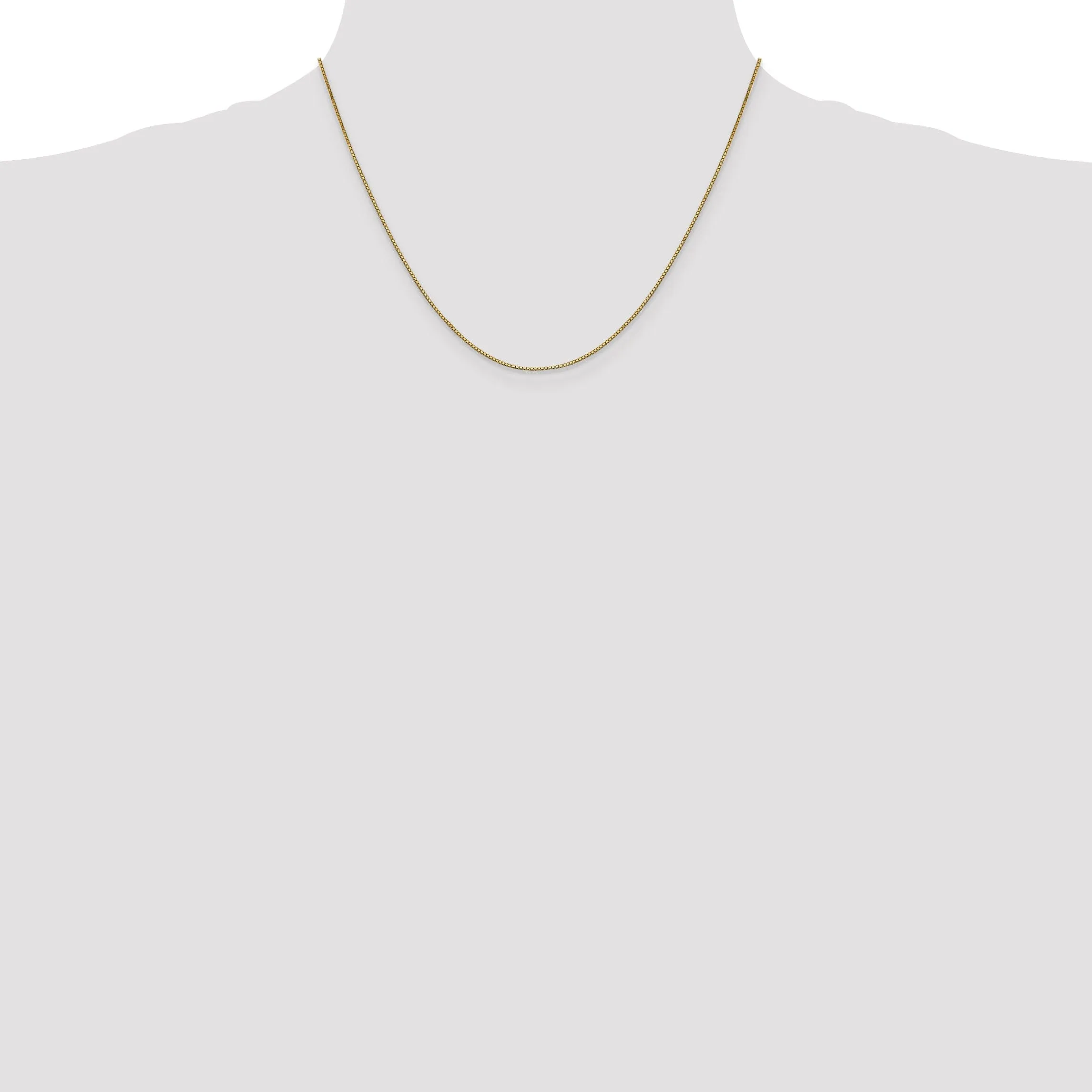 14k Yellow Gold 0.90mm Polish Solid Box Chain