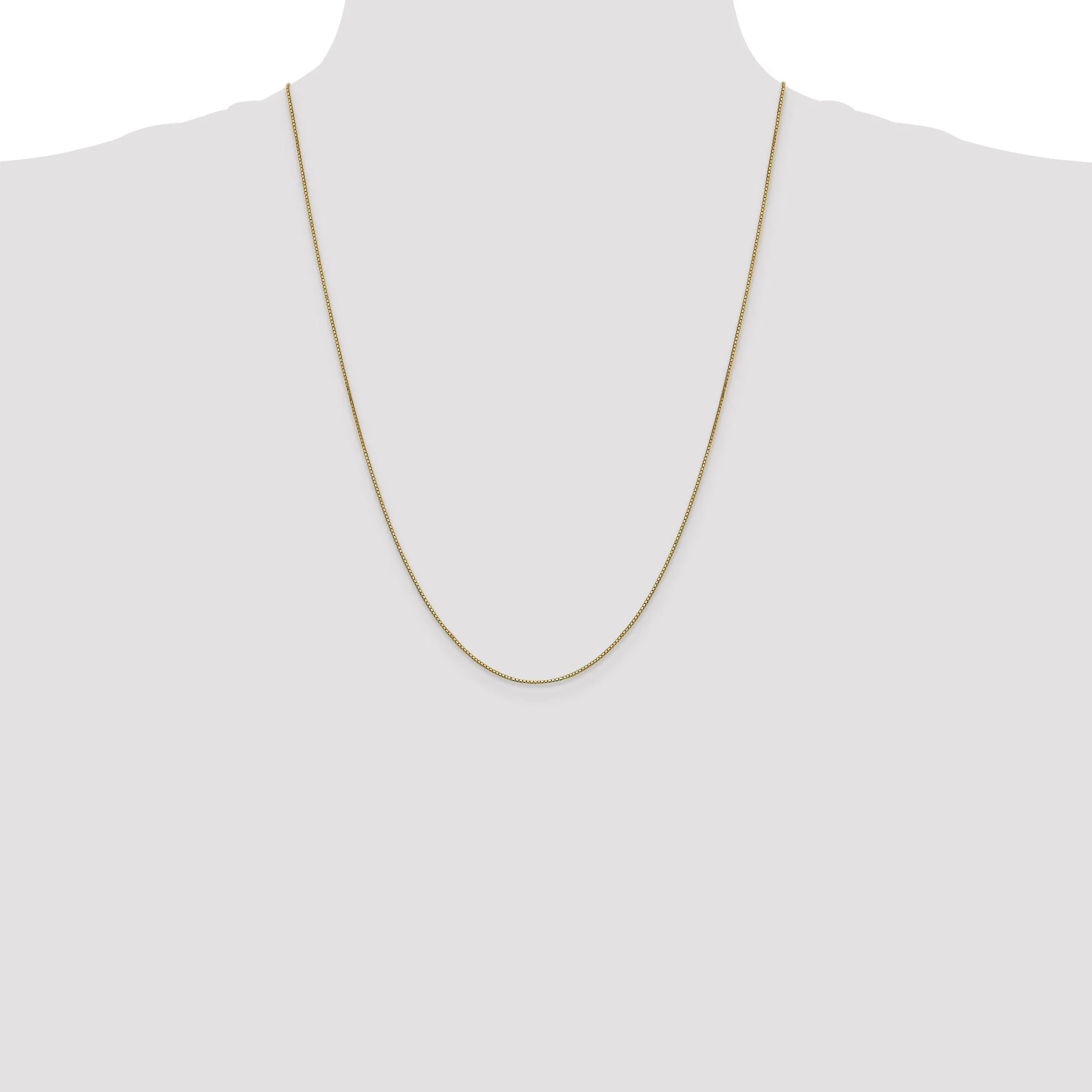 14k Yellow Gold 0.90mm Polish Solid Box Chain