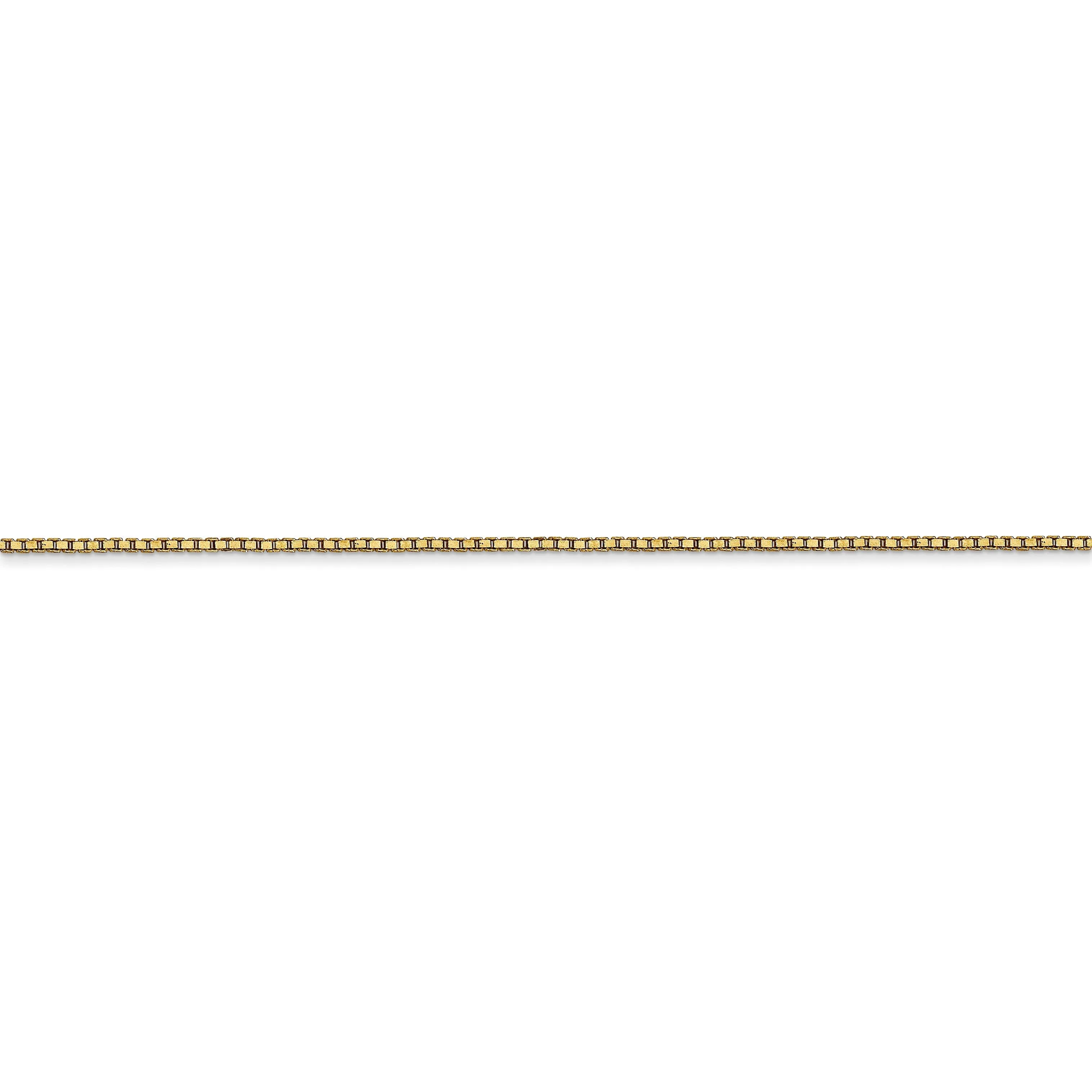 14k Yellow Gold 0.90mm Polish Solid Box Chain