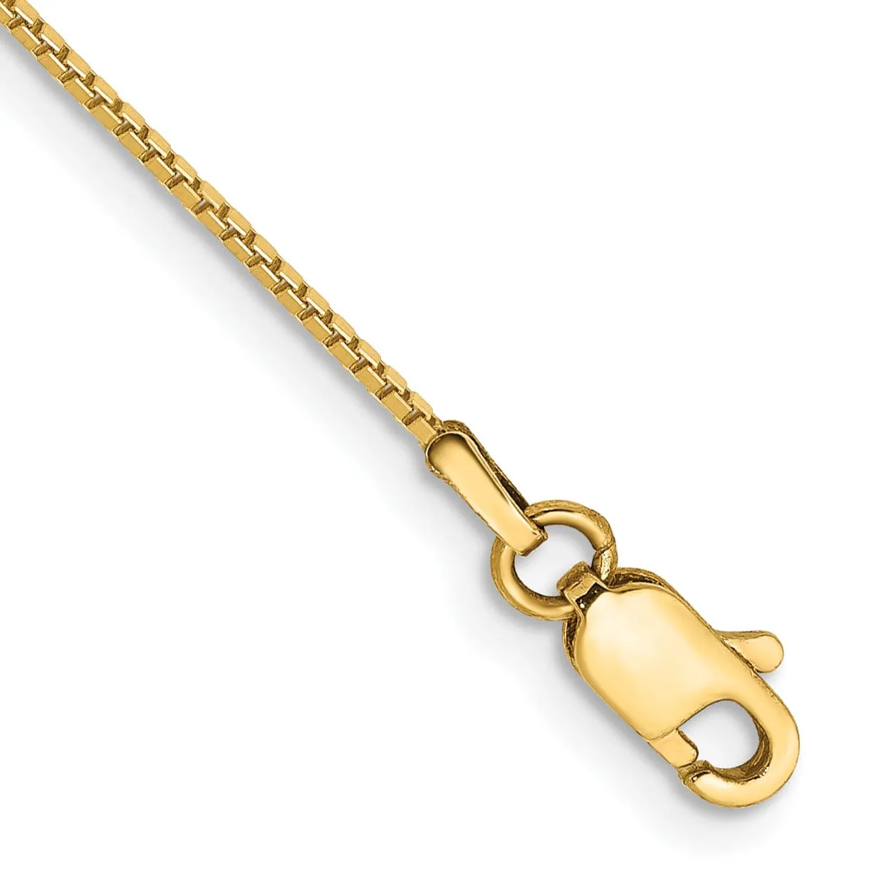 14k Yellow Gold 0.90mm Polish Solid Box Chain