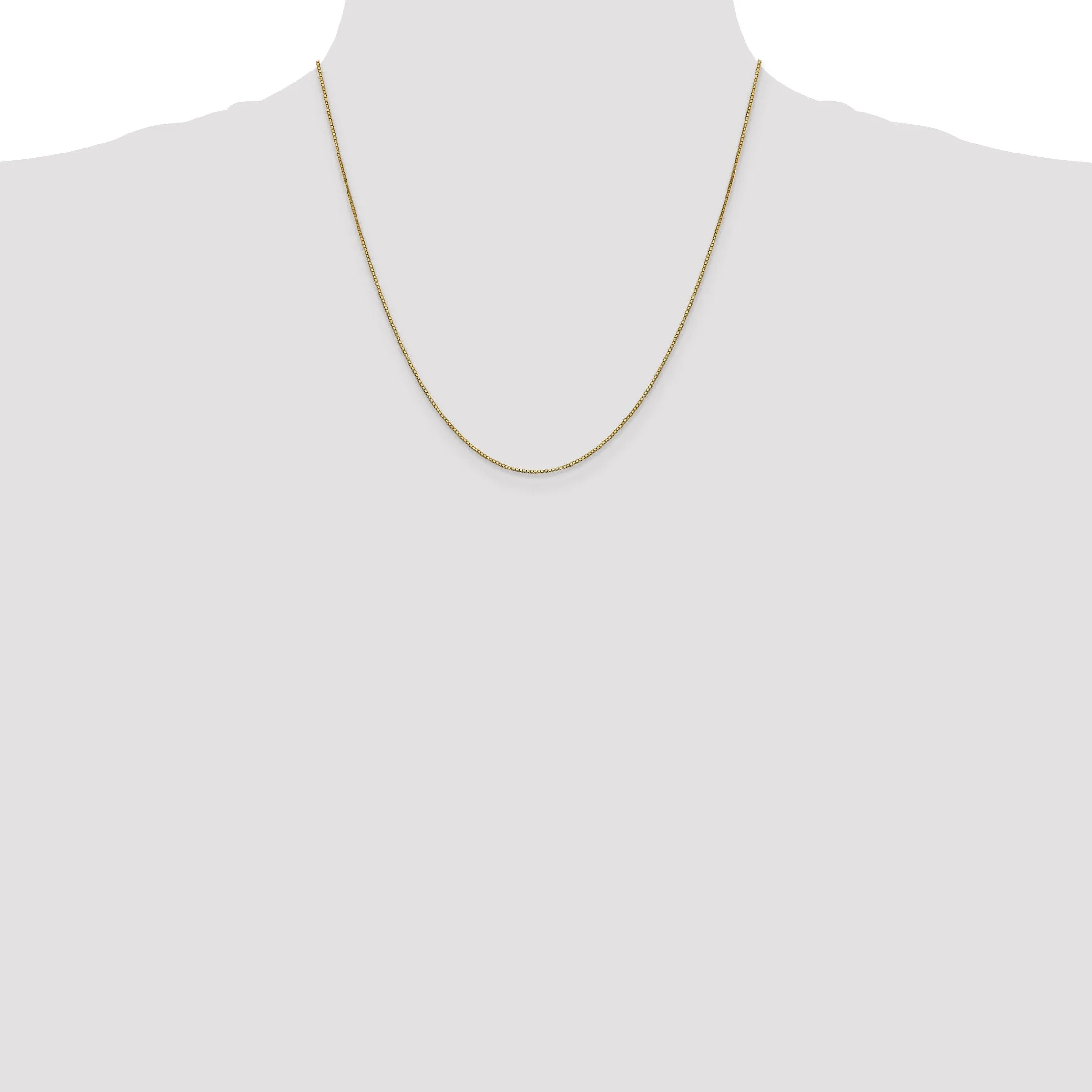 14k Yellow Gold 0.90mm Polish Solid Box Chain