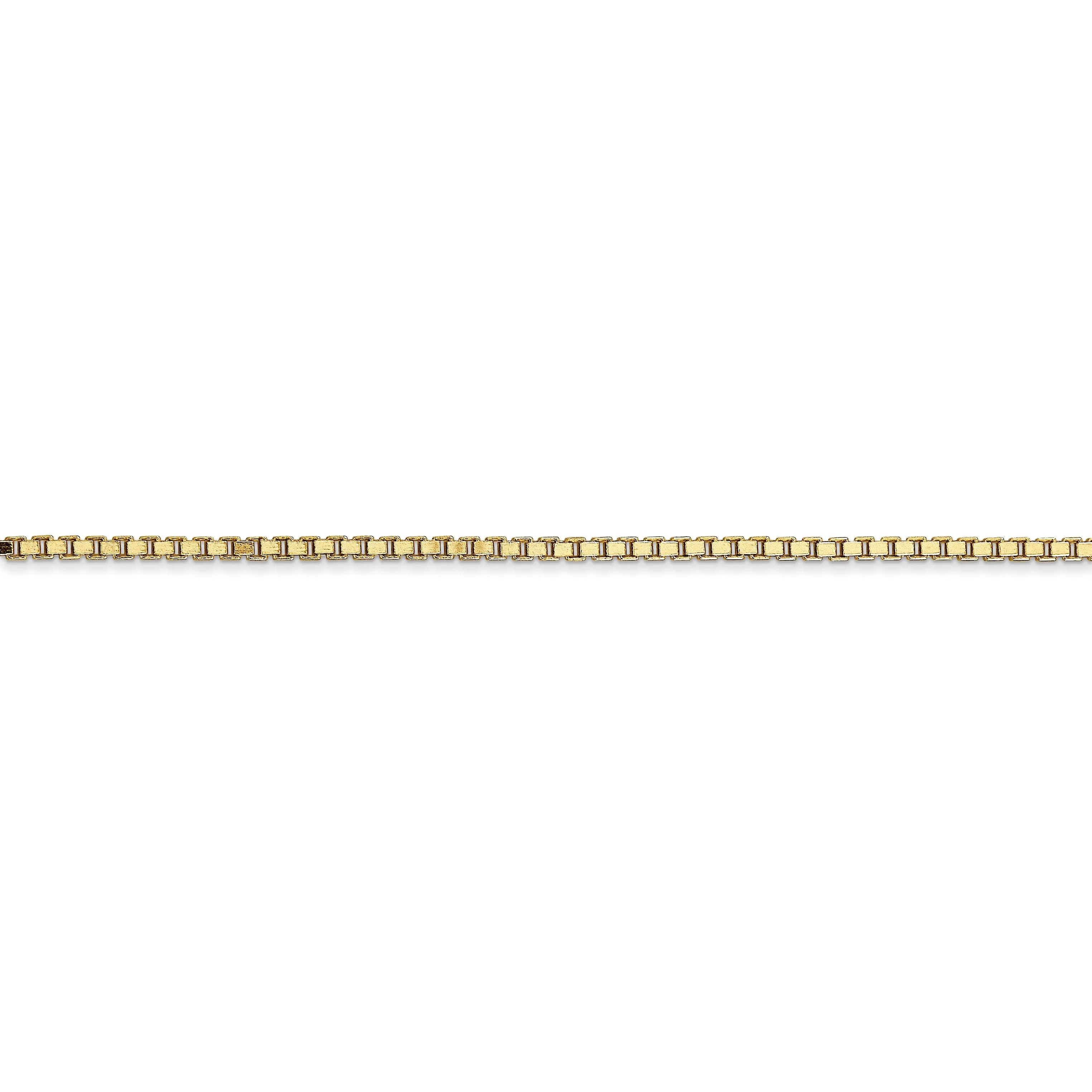 14k Yellow Gold 1.50mm Polish Solid Box Chain