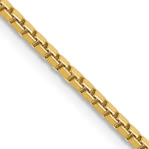 14k Yellow Gold 1.50mm Polish Solid Box Chain