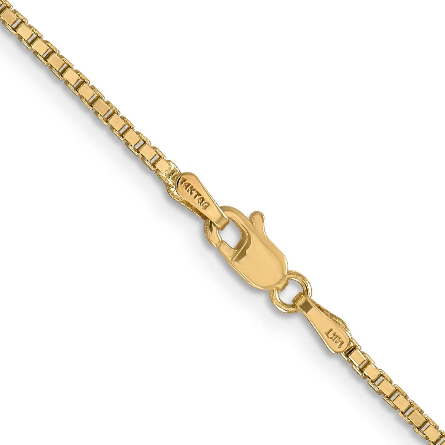 14k Yellow Gold 1.50mm Polish Solid Box Chain