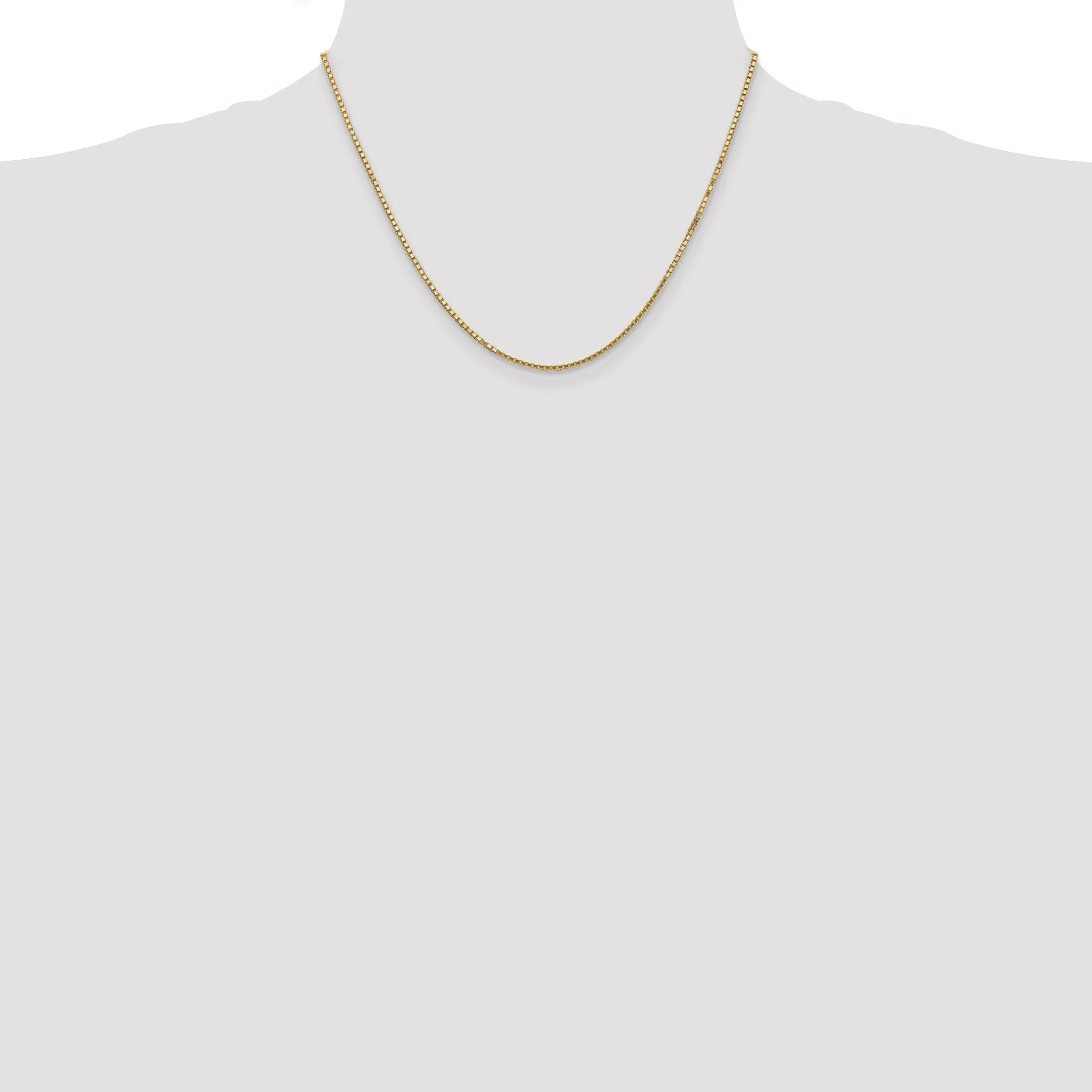 14k Yellow Gold 1.50mm Polish Solid Box Chain