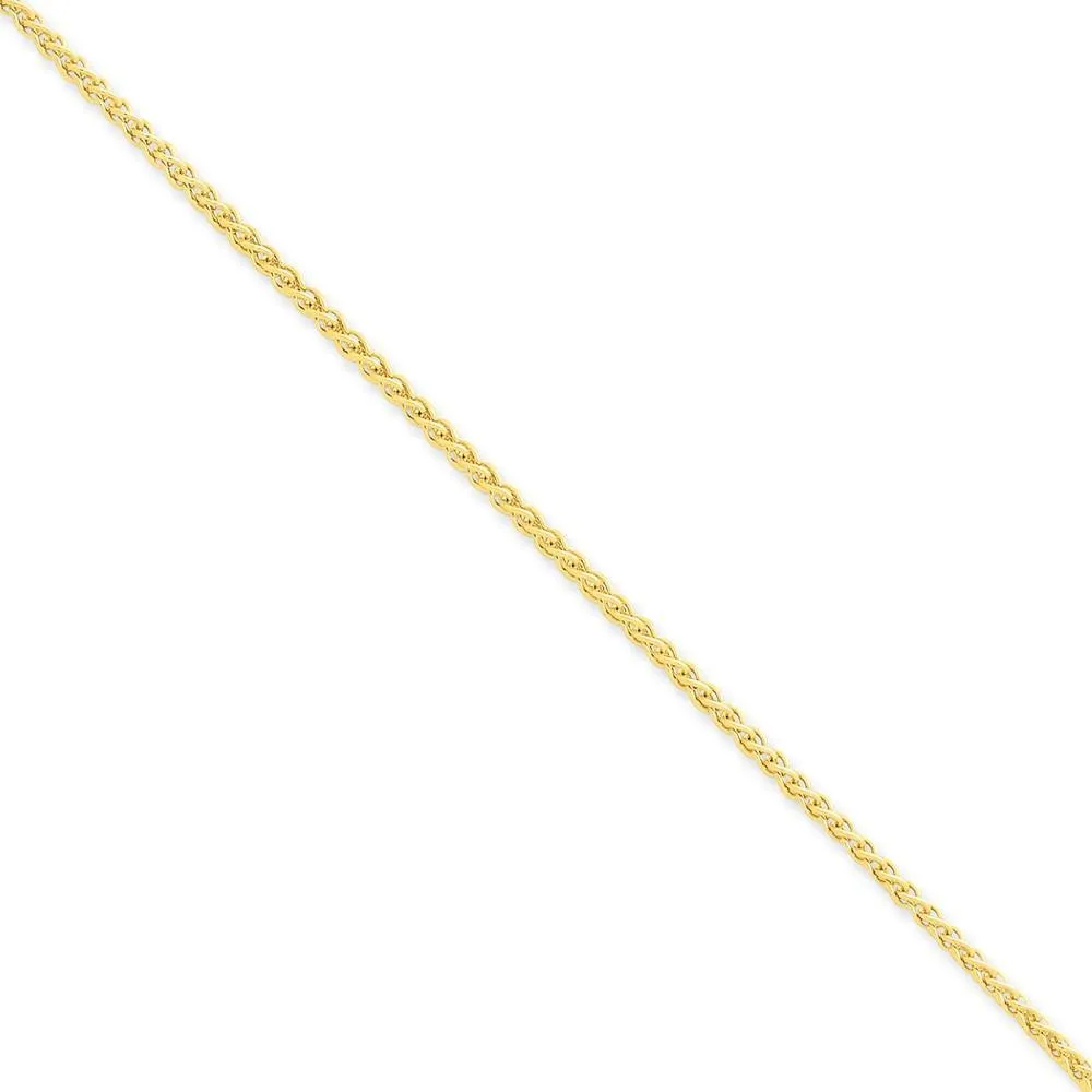 14k Yellow Gold 2.00m Solid Polished Spiga Chain