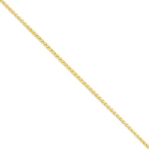 14k Yellow Gold 2.00m Solid Polished Spiga Chain