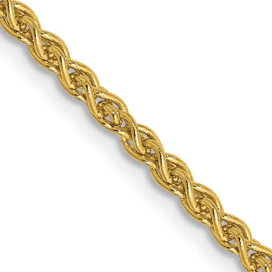 14k Yellow Gold 2.00m Solid Polished Spiga Chain