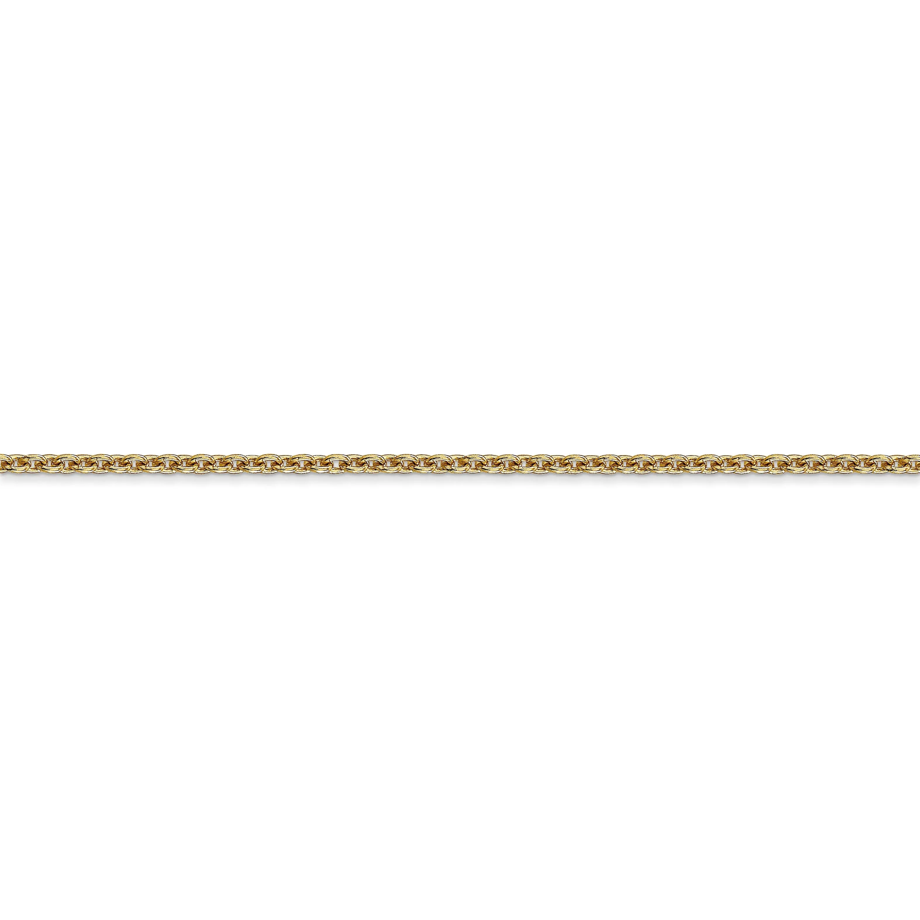 14k Yellow Gold 2mm Solid Polished Cable Chain