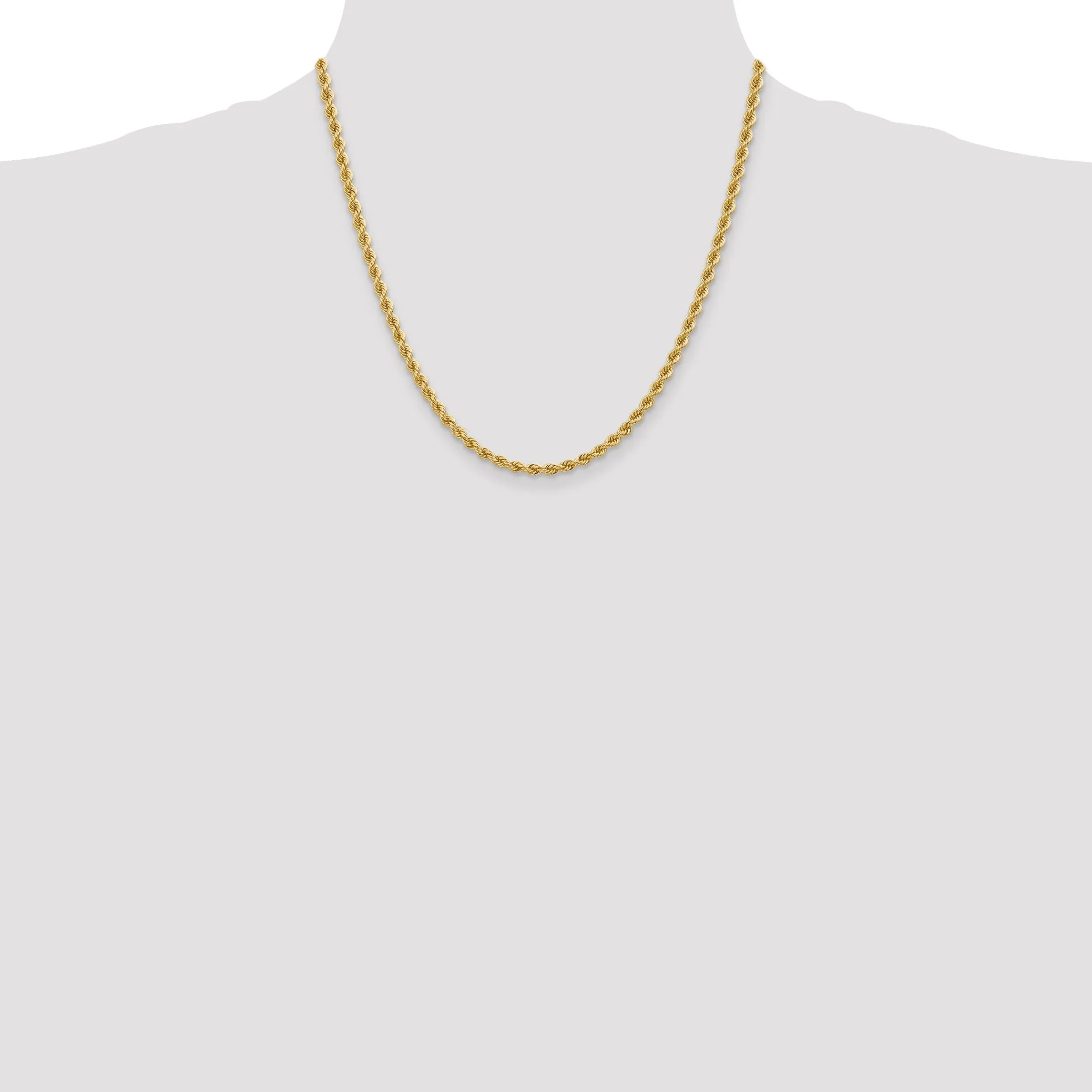 14k Yellow Gold 3.65-mm Handmade Rope Chain