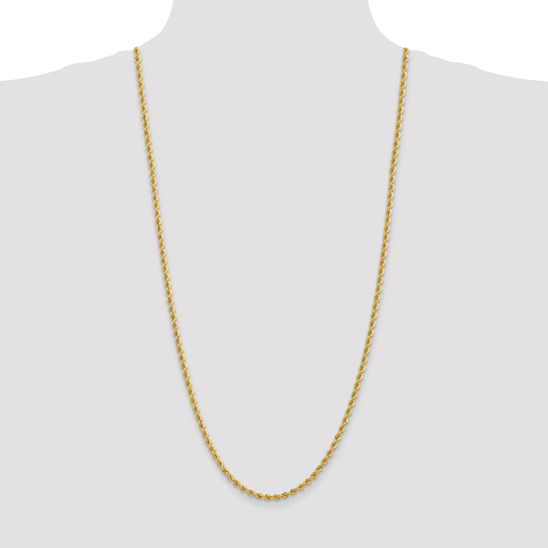 14k Yellow Gold 3.65-mm Handmade Rope Chain