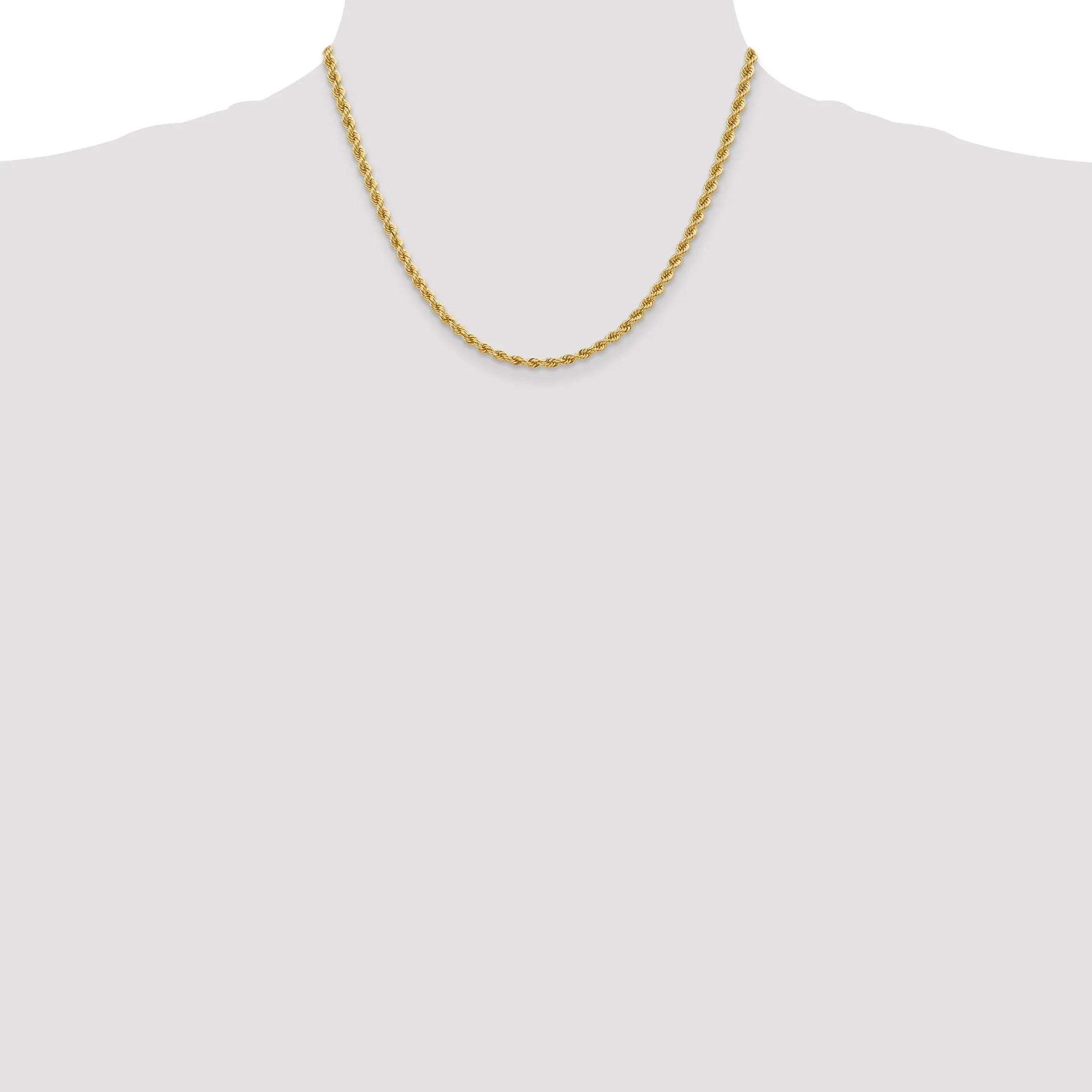 14k Yellow Gold 3.65-mm Handmade Rope Chain