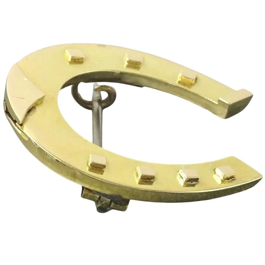 15ct Yellow Gold Horseshoe Brooch