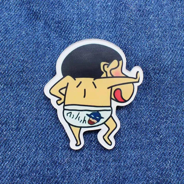 2016 New Acrylic Brooches Pins Figure Simpson Fruit cartoon jewelry cute dog cat Broche shirt enamel pin