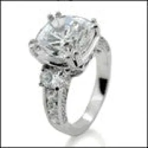 6 Ct Rounded Cushion Cubic Zirconia Ring