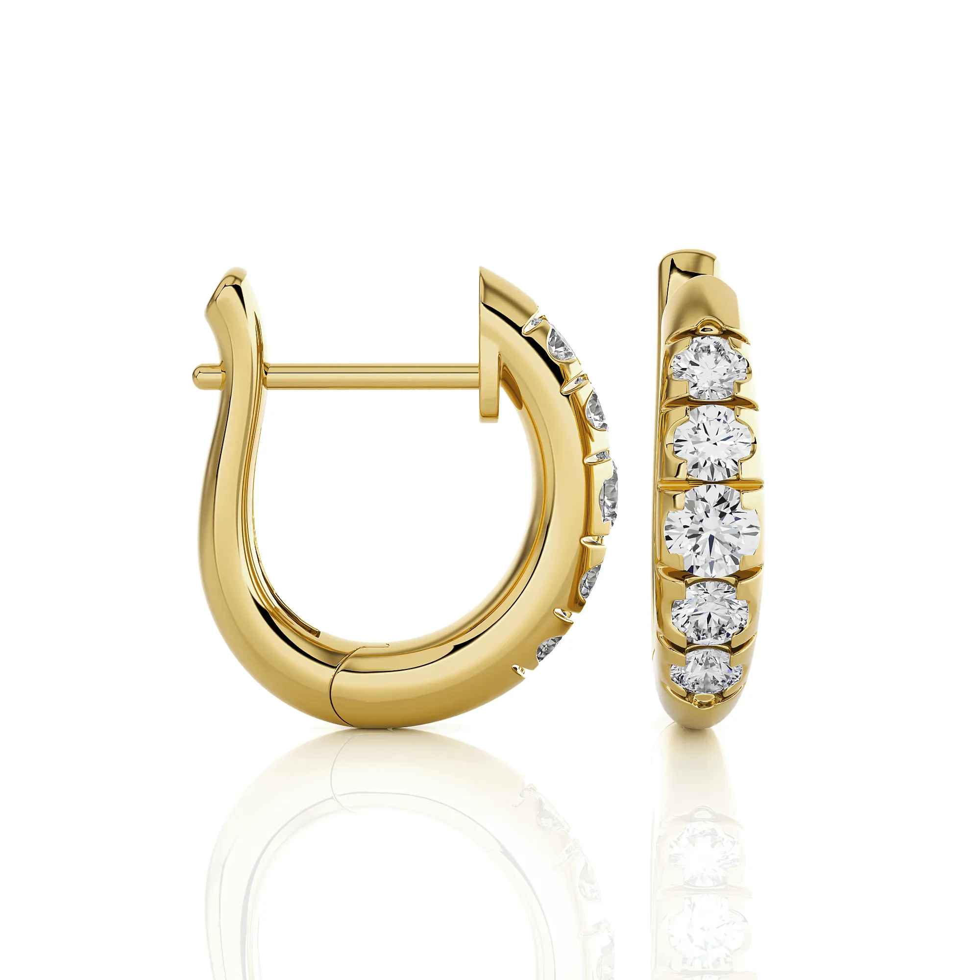 7/8 ctw Round Lab Grown Diamond Hoop Earrings