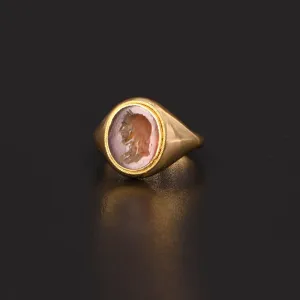 A Roman Carnelian Ringstone Intaglio of Apollo, Roman Imperial Period, ca. 1st - 2nd century CE