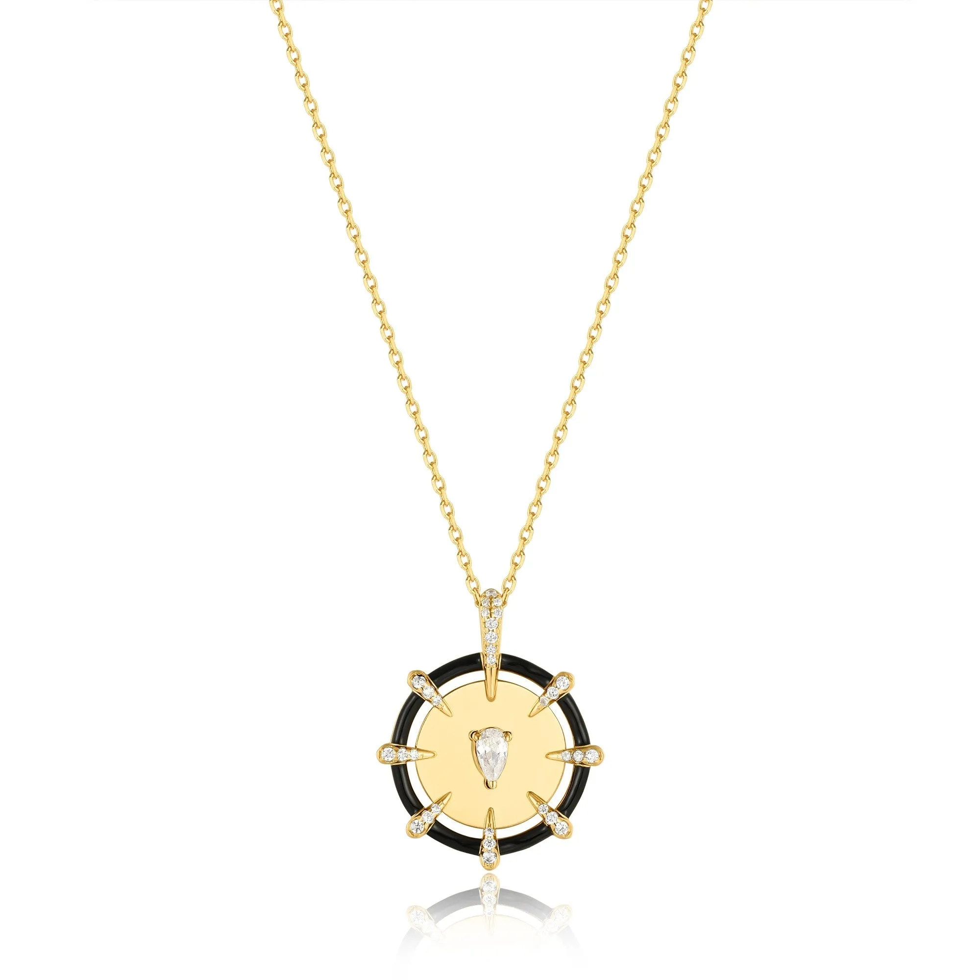 Ania Haie Gold Sparkle Point Medallion Necklace N053-08G