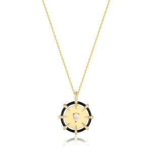 Ania Haie Gold Sparkle Point Medallion Necklace N053-08G