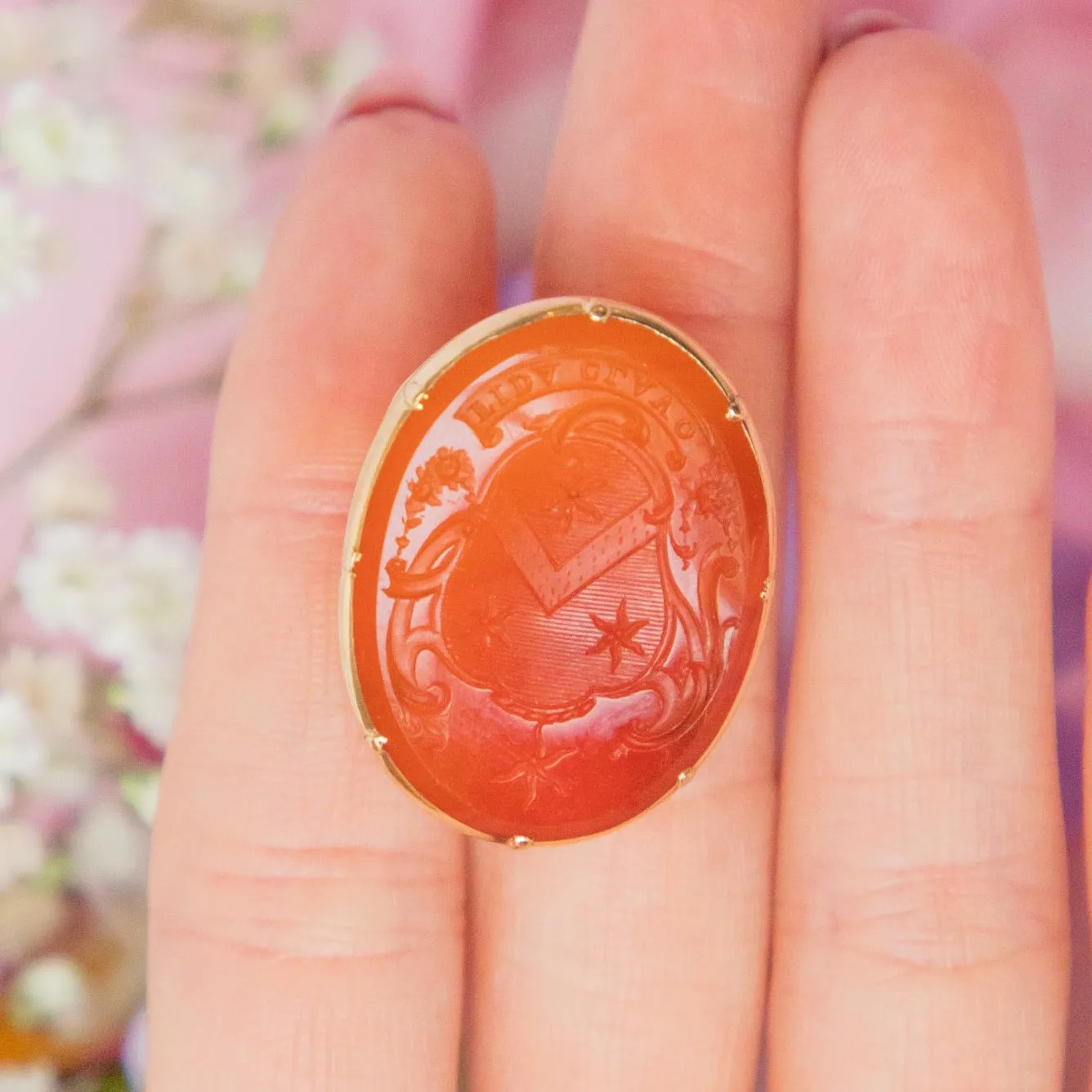 Antique 15ct Gold Carnelian Intaglio Fob Pendant