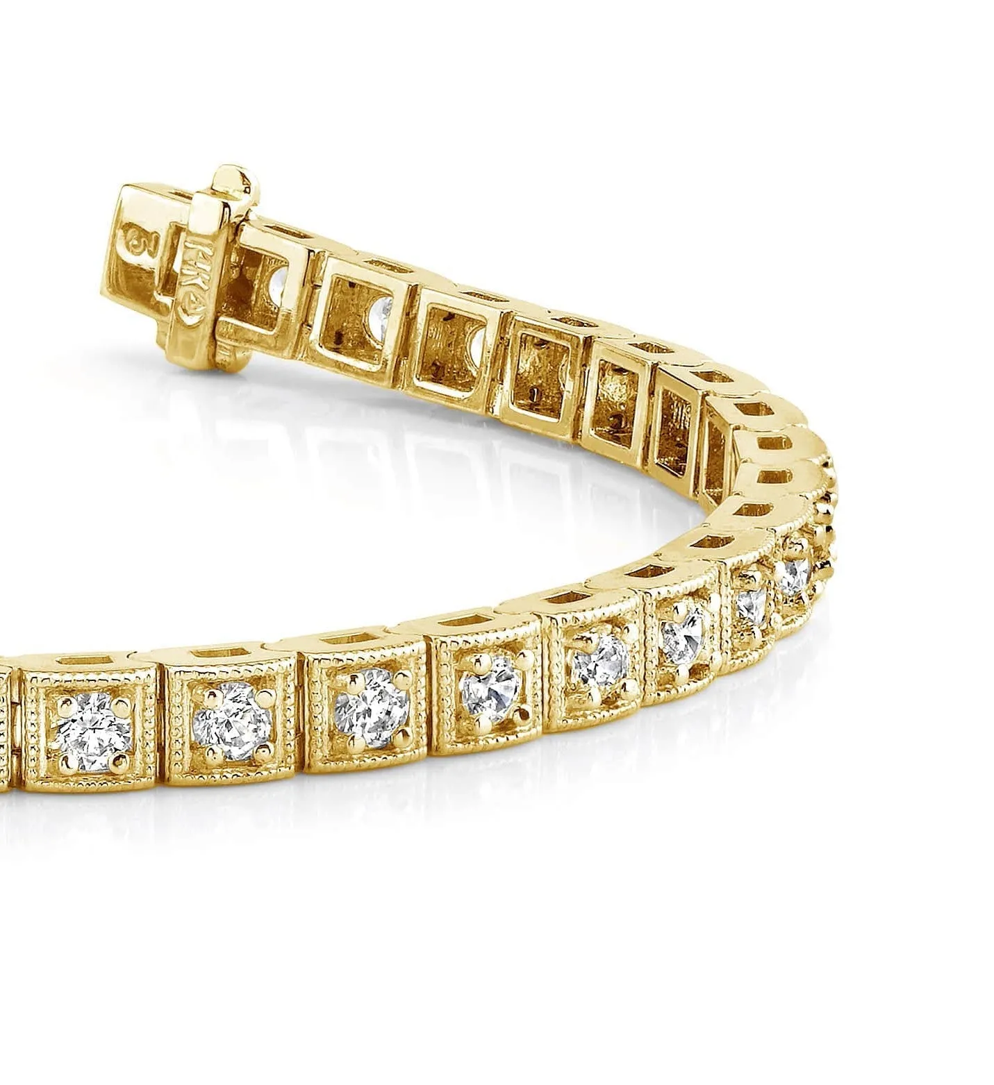 Antique Square Link Diamond Bracelet with 1.55 ct.(finished) 2.0mm