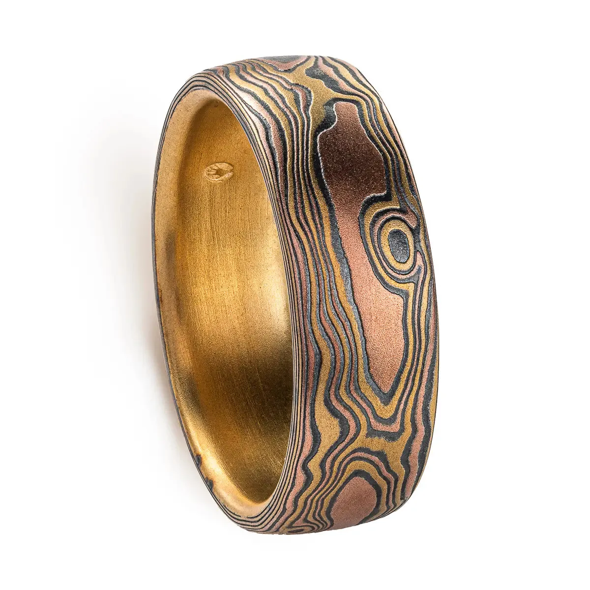 Bold 18kt Gold Mokume Gane Ring