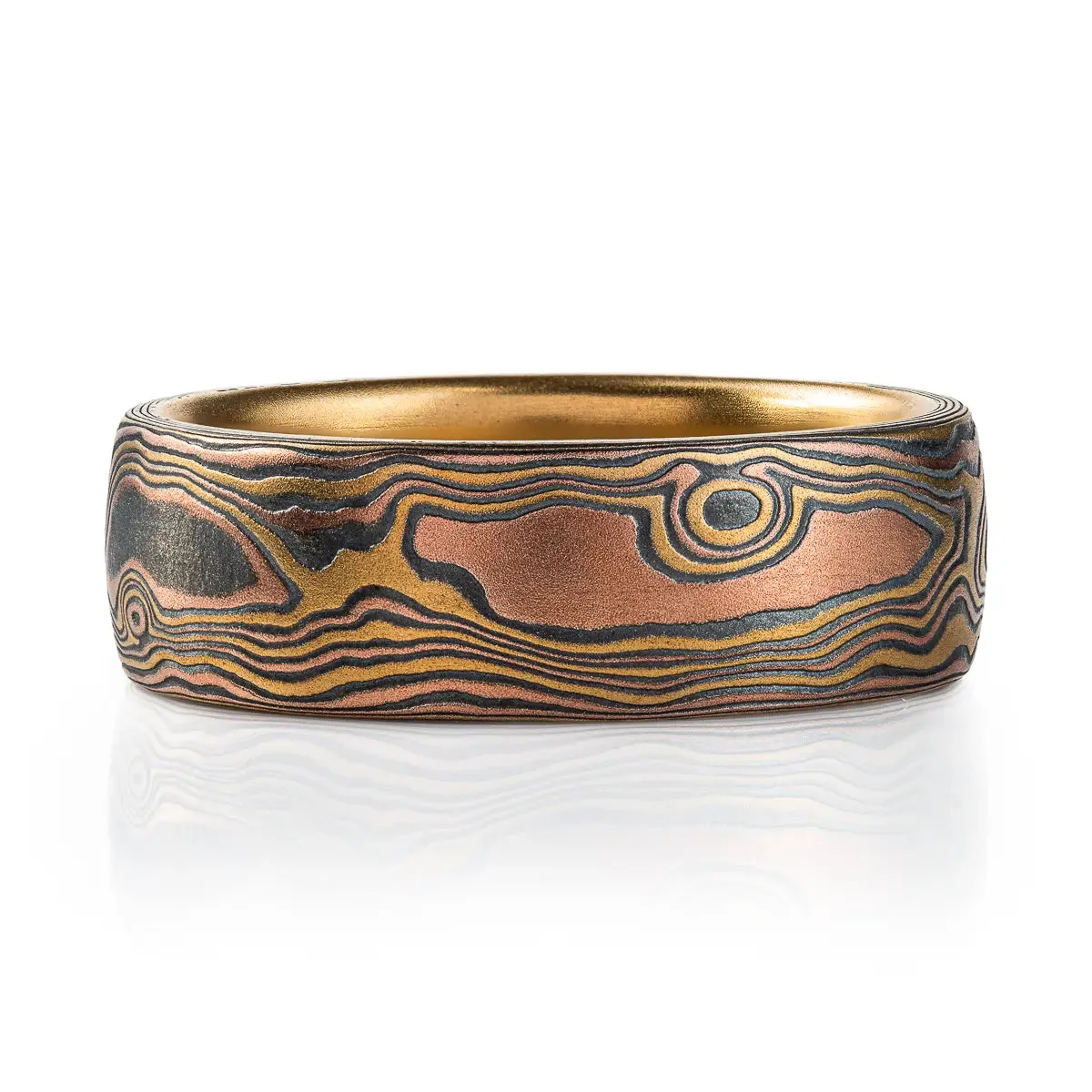 Bold 18kt Gold Mokume Gane Ring