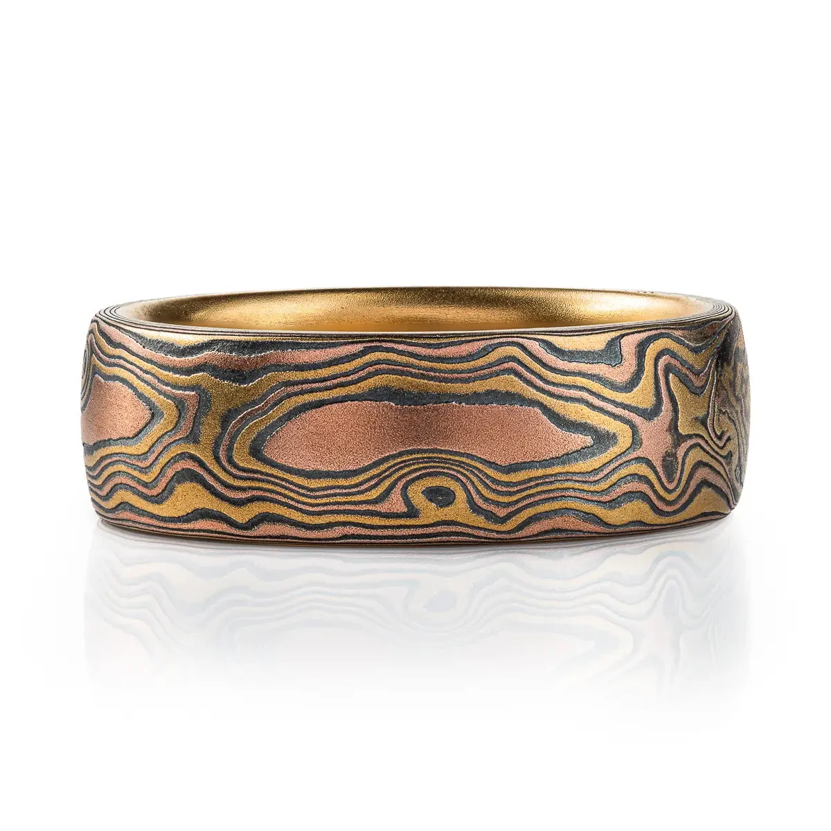 Bold 18kt Gold Mokume Gane Ring