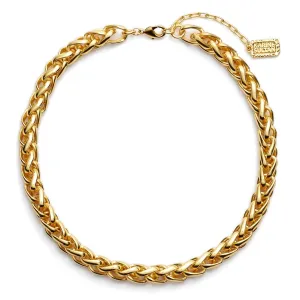 Braided link short chain necklace