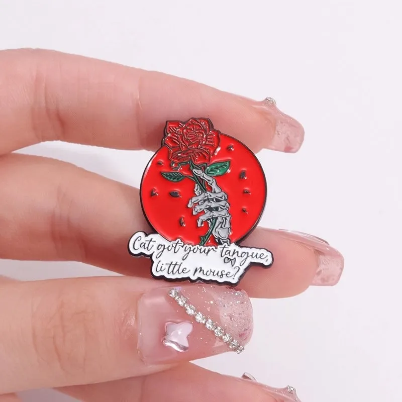 Cartoon Style Simple Style Classic Style Letter Rose Skull Alloy Stamping Stoving Varnish Plating Unisex Brooches