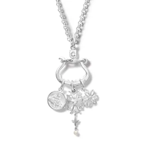 Chatelaine Charm Holder Pendant Silver